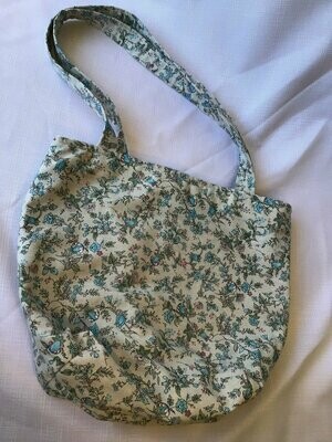 Fabric Tote Bag - Blue Green Floral