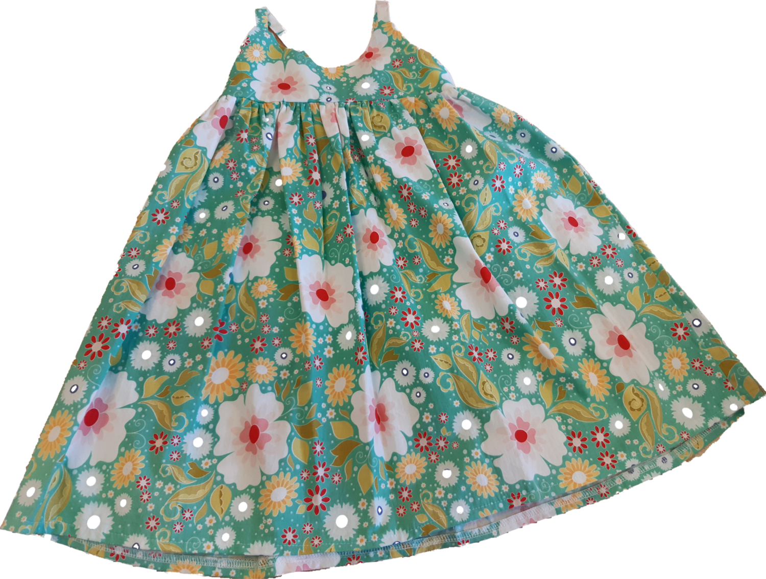 Child's Dress - Floral - Pink Green White