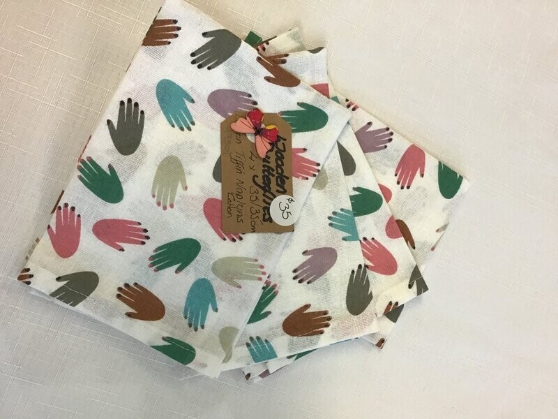 Linen Tiffin Napkins - Hands