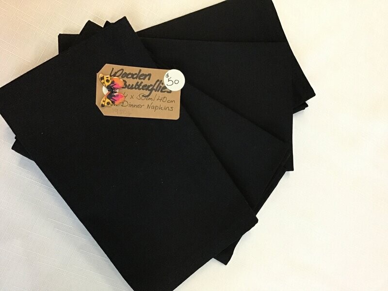 Linen Bistro Napkins - Black
