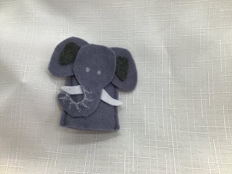 Felt Finger Puppet - Safari, Animal: Elephant