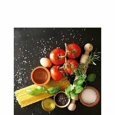 Ambiente Serviette Tomaten/Nudeln/Gewürze 25 x 25 cm