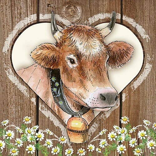 Ambiente Serviette Allgäu Kuh  33 x 33 cm