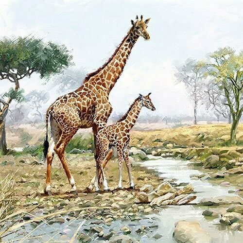 Ambiente Serviette Giraffen  33 x 33 cm