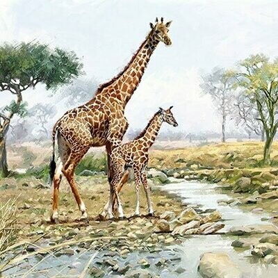 Ambiente Serviette Giraffen 33 x 33 cm Ambiente Serviette Giraffen 33 x 33 cm