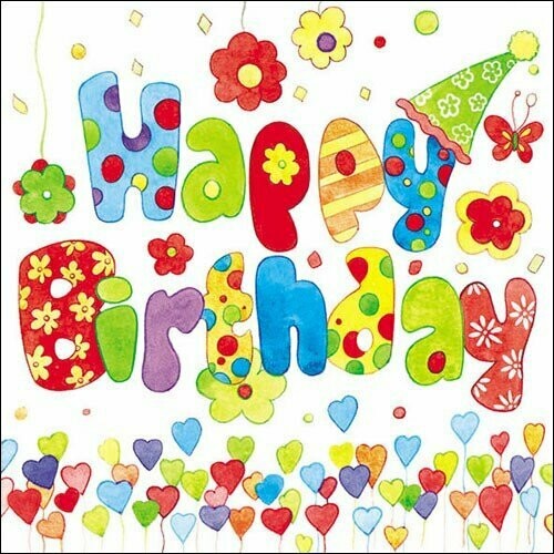 Ambiente Serviette Happy Birthday 33 x 33 cm