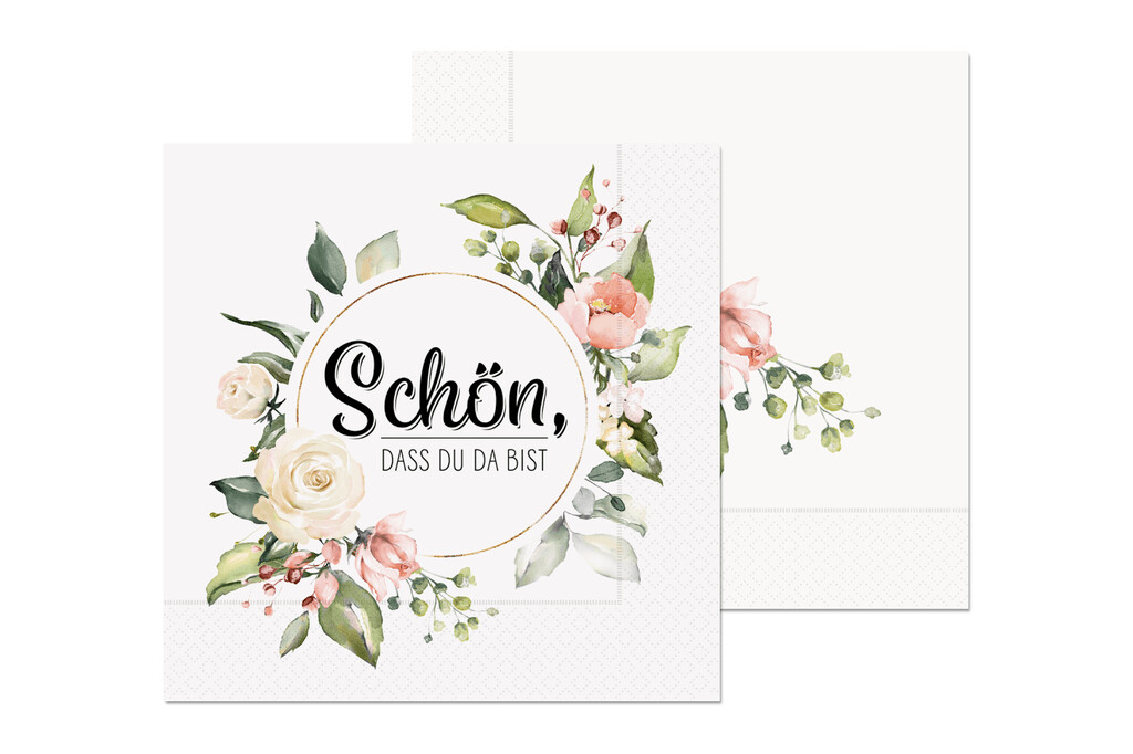 Serviette "Schön, dass du da bist"  33 x 33 cm