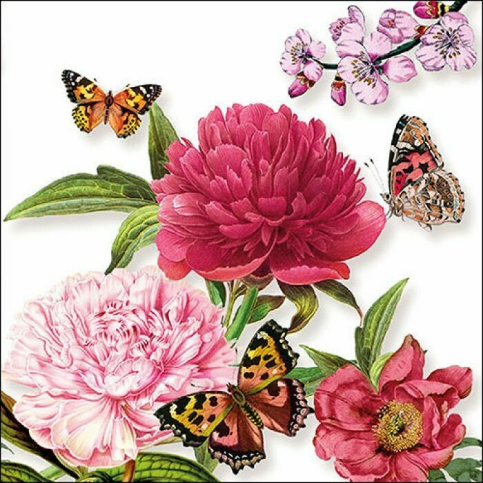 Ambiente Serviette Pfingstrose  33 x 33 cm