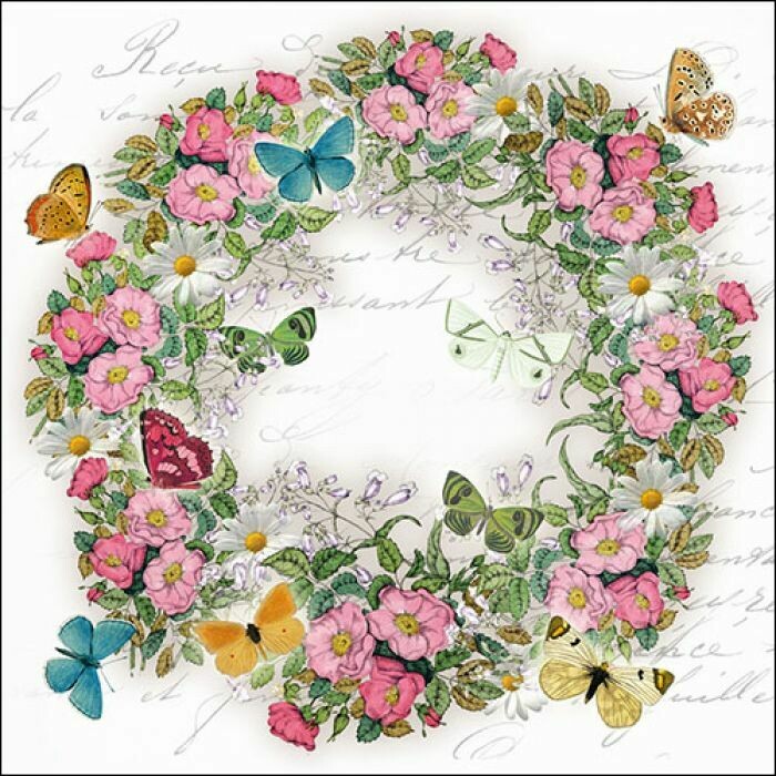 Ambiente Serviette Blumenkranz  33 x 33 cm