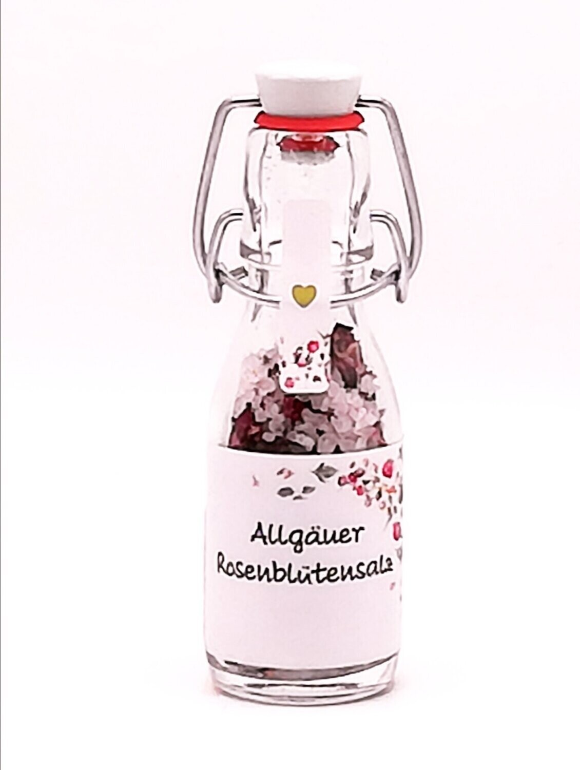 Allgäuer Rosenblütensalz in der Bügelflasche - Inhalt 80 g (61,88 €/kg)