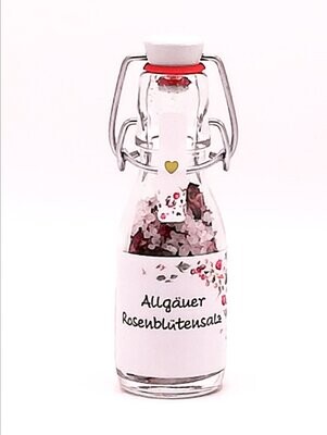 Allgäuer Rosenblütensalz in der Bügelflasche - Inhalt 80 g (61,88 €/kg)
