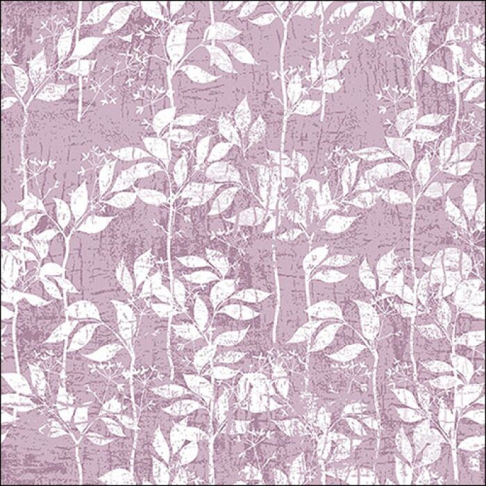 Ambiente Serviette Leaves Pattern Lilac  33 x 33 cm