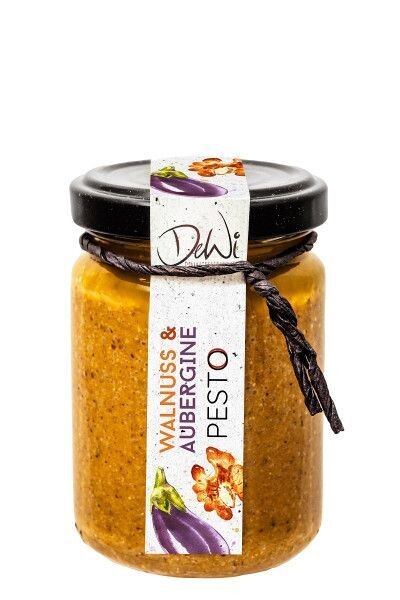 DeWi Pesto mit Auberginen und Walnüssen - Inhalt 135 g  (46,30 €/kg)