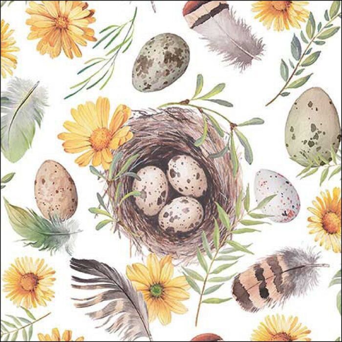 Ambiente Serviette Birds Nest 33 x 33 cm Ambiente Serviette Birds Nest 33 x 33 cm
