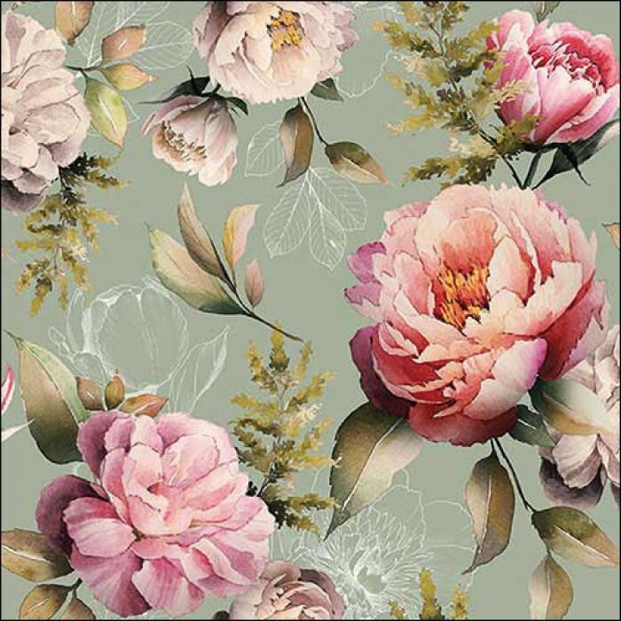 Ambiente Serviette Peonies 33 x 33 cm