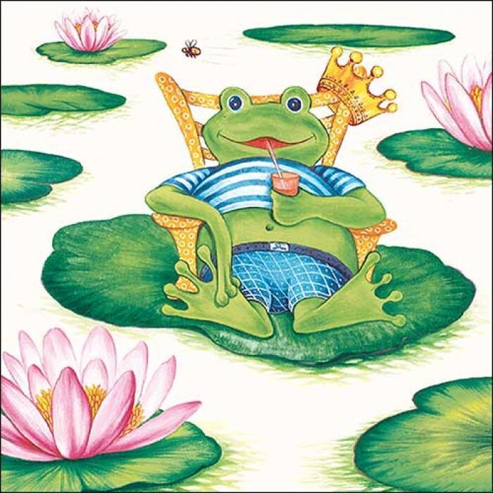 Ambiente Serviette Holiday Frog  33 x 33 cm