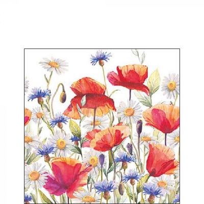 Ambiente Serviette Mohn-und Kornblumen 25 x 25 cm