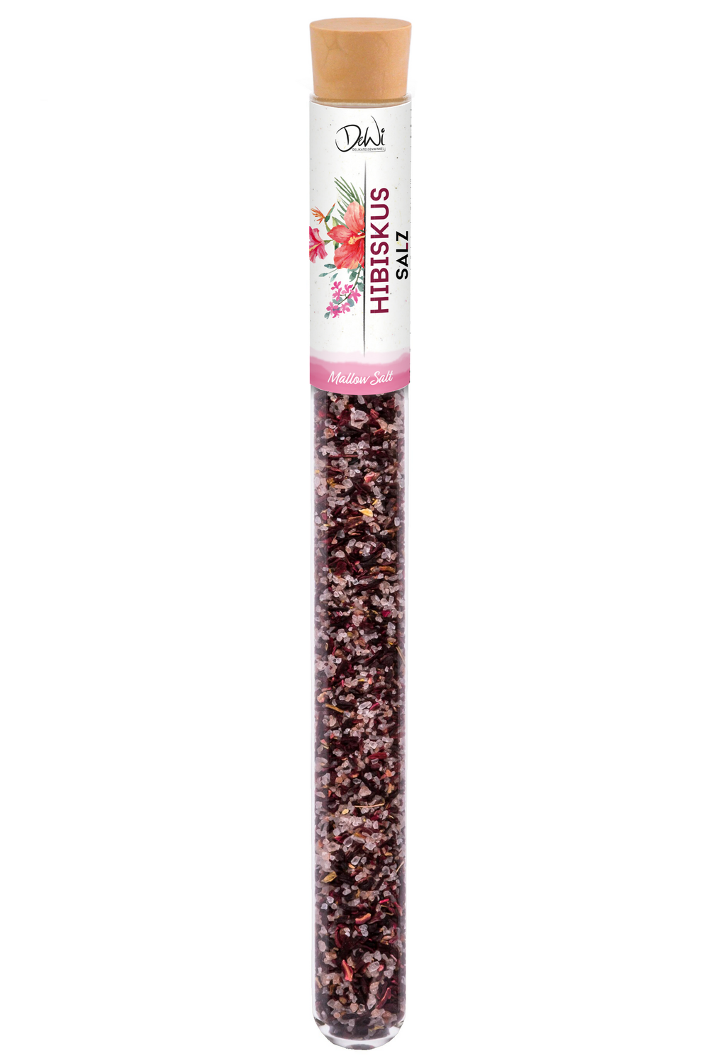 DeWi Hibiskus Salz im Reagenzglas - Inhalt 18 g (163,90 €/kg)
