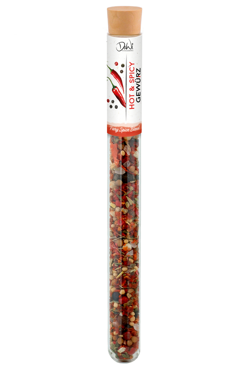 DeWi Hot & Spicy im Reagenzglas - Inhalt 9 g (327,80 €/kg)