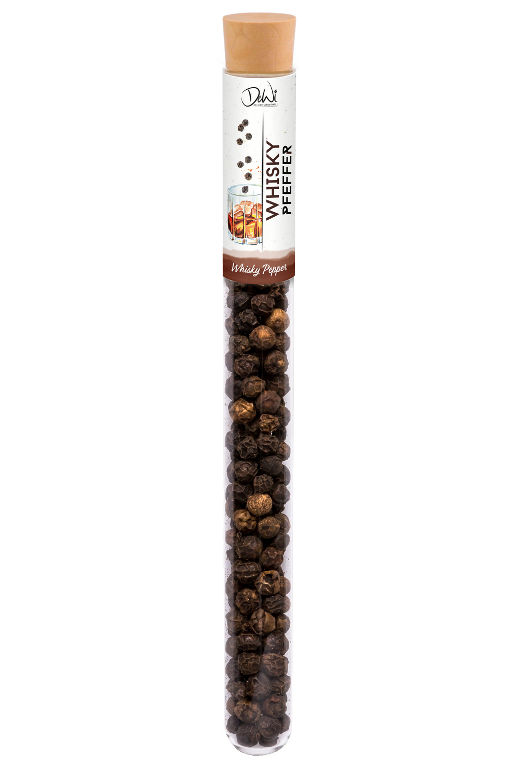 DeWi Whisky Pfeffer im Reagenzglas - Inhalt 9 g (438,90 €/kg)
