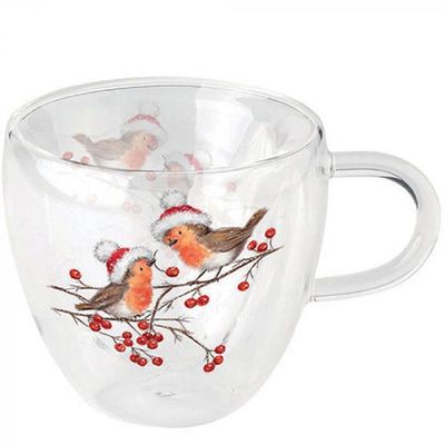 Ambiente doppelwandiges Glas Ambiente doppelwandiges Glas "Christmas robins"