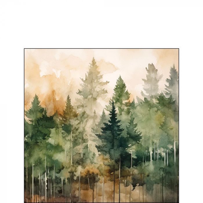 Ambiente Serviette Evergreen trees 25 x 25 cm