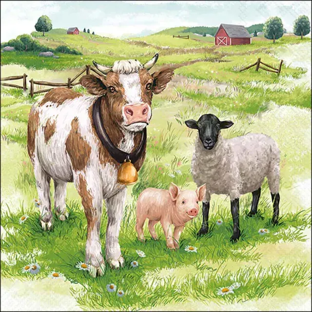 Ambiente Serviette Farm animals  33 x 33 cm