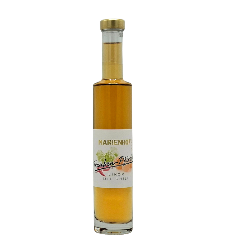 Marienhof Trauben-Pfirsich Likör mit Chili  15 % Vol.  200 ml (54,75 € / ltr.)
