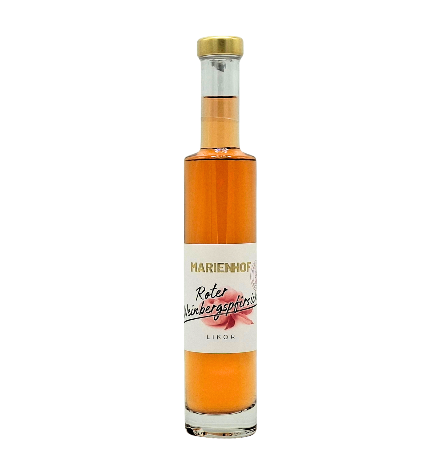 Marienhof Roter Weinbergspfirsich Likör 20 % Vol. 200 ml (54,75 €/ltr.) Marienhof Roter Weinbergspfirsich Likör 20 % Vol. 200 ml (54,75 €/ltr.)
