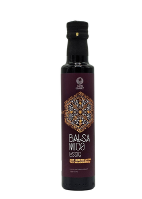 Balsamico mit Thymianhonig 6 % Säure 250 ml (35,80 €/ltr.) Balsamico mit Thymianhonig 6 % Säure 250 ml (35,80 €/ltr.)