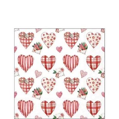 Ambiente Serviette 25 x 25 cm Lovely hearts Ambiente Serviette 25 x 25 cm Lovely hearts