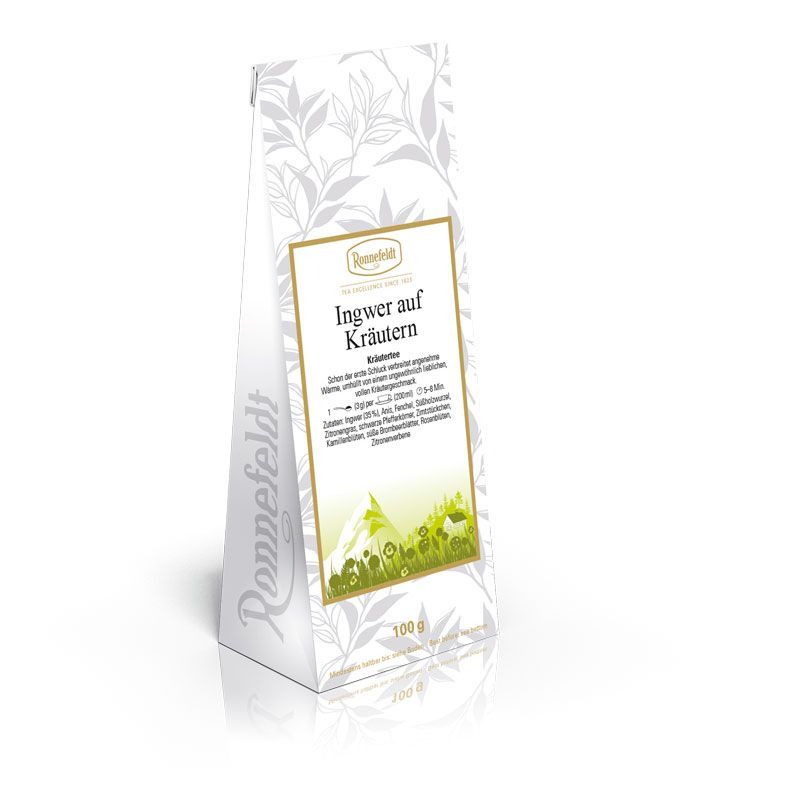 Ronnefeldt Ingwer auf Kräutern - Kräutertee 100 g (58,00 € / kg) Ronnefeldt Ingwer auf Kräutern - Kräutertee 100 g (58,00 € / kg)