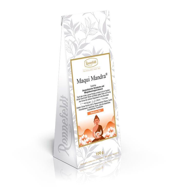 Ronnefeldt Maqui Mandra - Aromatisierter Kräutertee mit Maquibeerengeschmack 100 g ( 79,00 € / kg ) Ronnefeldt Maqui Mandra - Aromatisierter Kräutertee mit Maquibeerengeschmack 100 g ( 79,00 € / kg )