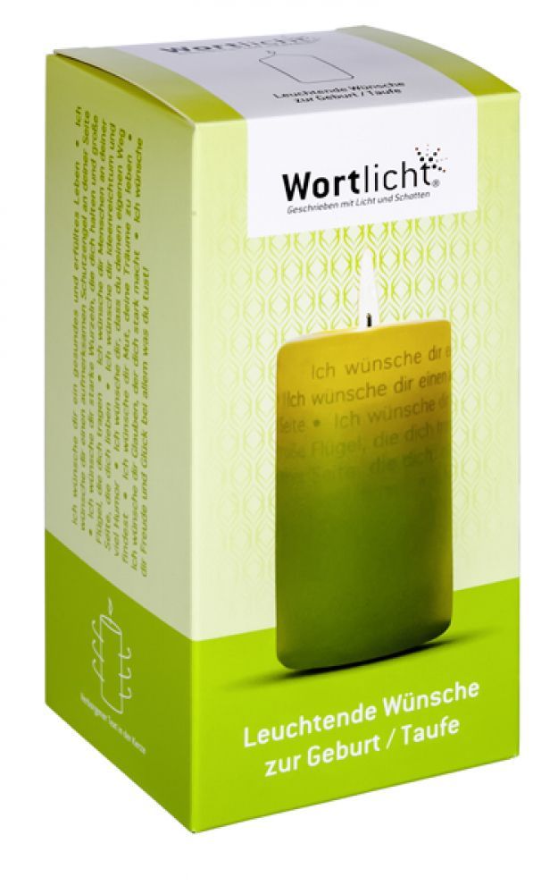 Wortlicht "Leuchtende Wünsche zur Geburt / Taufe"