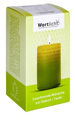 Wortlicht "Leuchtende Wünsche zur Geburt / Taufe"