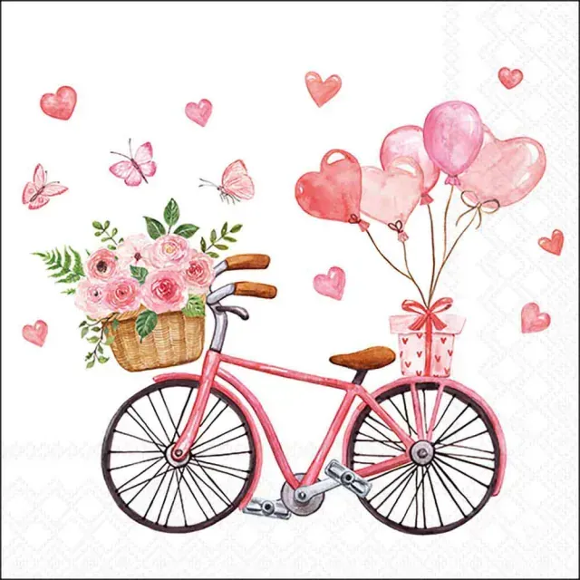 Ambiente Serviette 33 x 33 cm Bike of love Ambiente Serviette 33 x 33 cm Bike of love