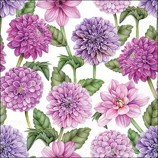 Ambiente Serviette  33 x 33 cm Dahlias