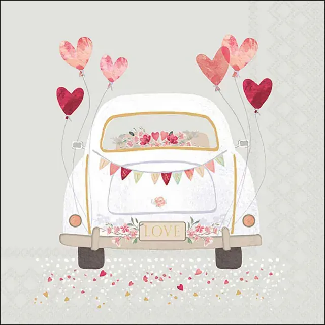 Ambiente Serviette 33 x 33 cm Just married Ambiente Serviette 33 x 33 cm Just married