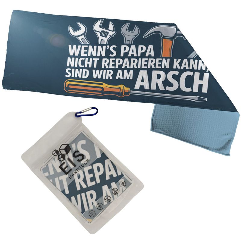 Eishandtuch 80 x 24 cm "Wenn´s Papa nicht reparieren kann"