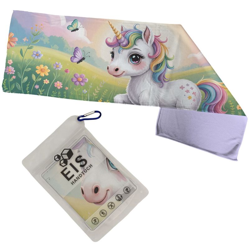 Eishandtuch 80 x 24 cm "Einhorn Regenbogenfarben"