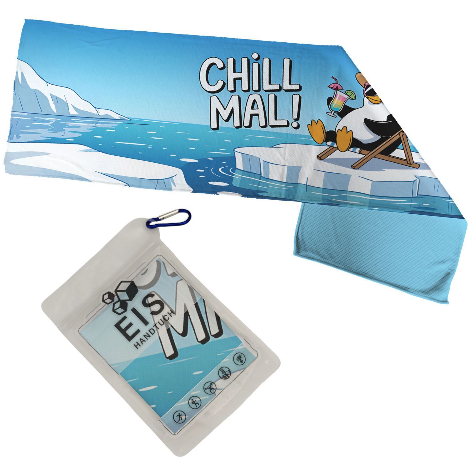 Eishandtuch 80 x 24 cm Eishandtuch 80 x 24 cm "Chill mal!"