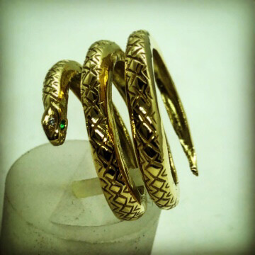 Anello Oro18K Diamante e Smeraldi