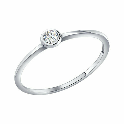 Помолвочное кольцо из серебра c фианитом
