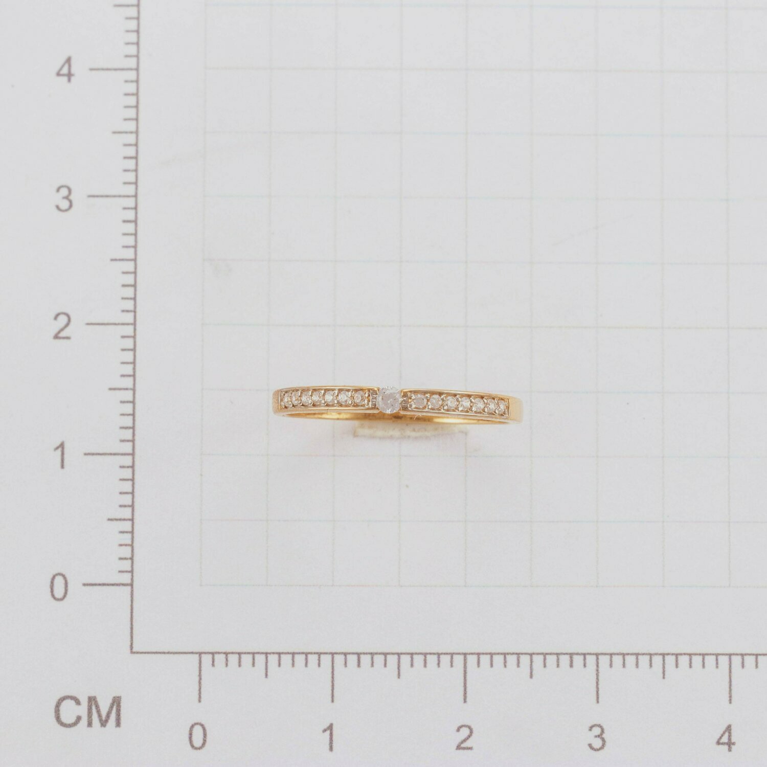 Кольцо 191081НГ диаметр 16,5 мм с бесцветными фиан