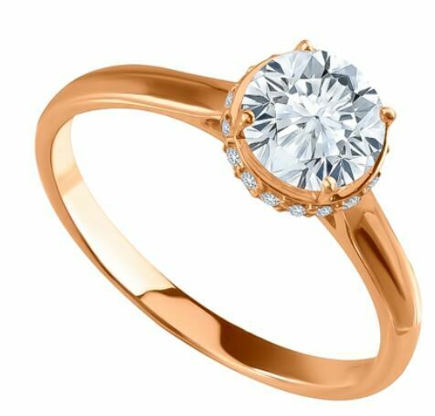 Золотое кольцо с кристаллами Swarovski