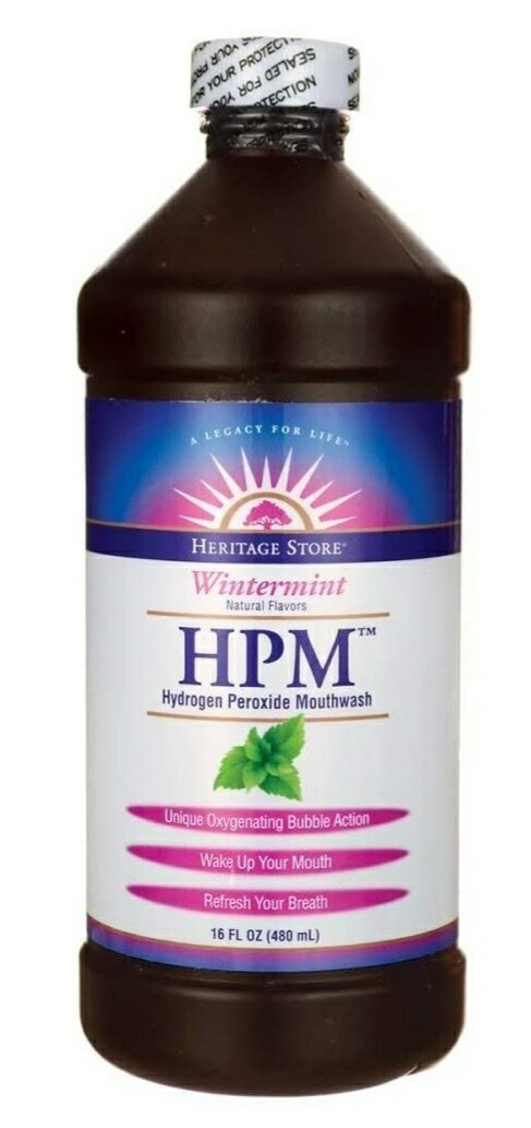 Heritage Store HPM Hydrogen Peroxide Mouthwash Cinnamon Stick
