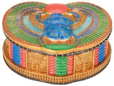 Ancient Egyptian Winged Egyptian Scarab Jewelry Box