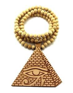 3rd Eye Pyramid Wooden Necklace