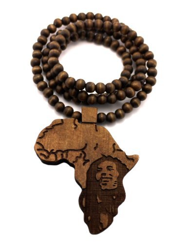 Afrika Wooden Pendant Beaded Necklace/Chain