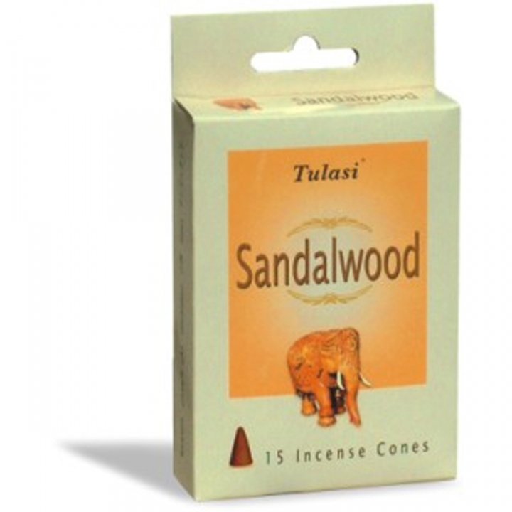 Tulasi Sandalwood 15 Incense Cones (per pack)